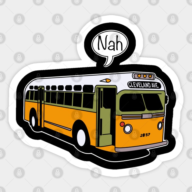 Rosa Parks Bus Sticker by Malakian Art